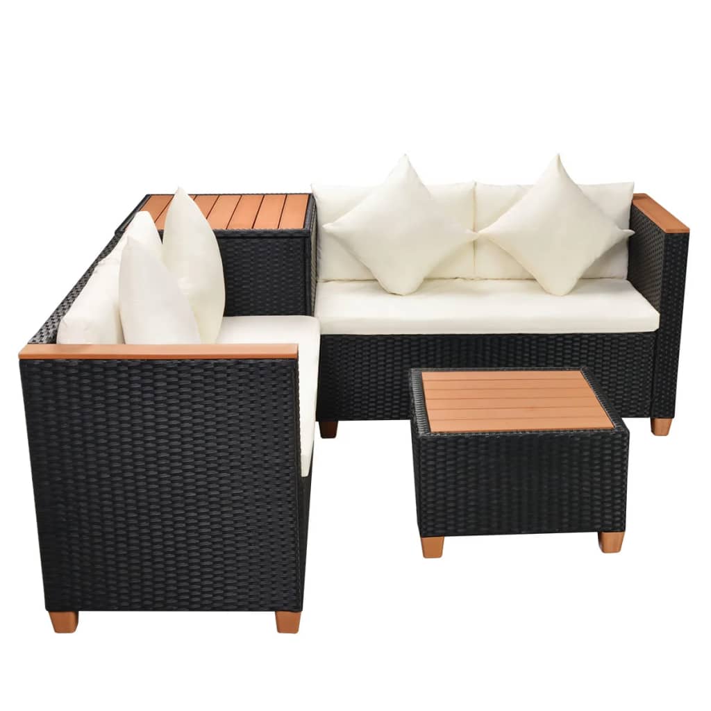 4-piece-garden-lounge-set-with-cushions-poly-rattan-black-1 At Willow and Wine