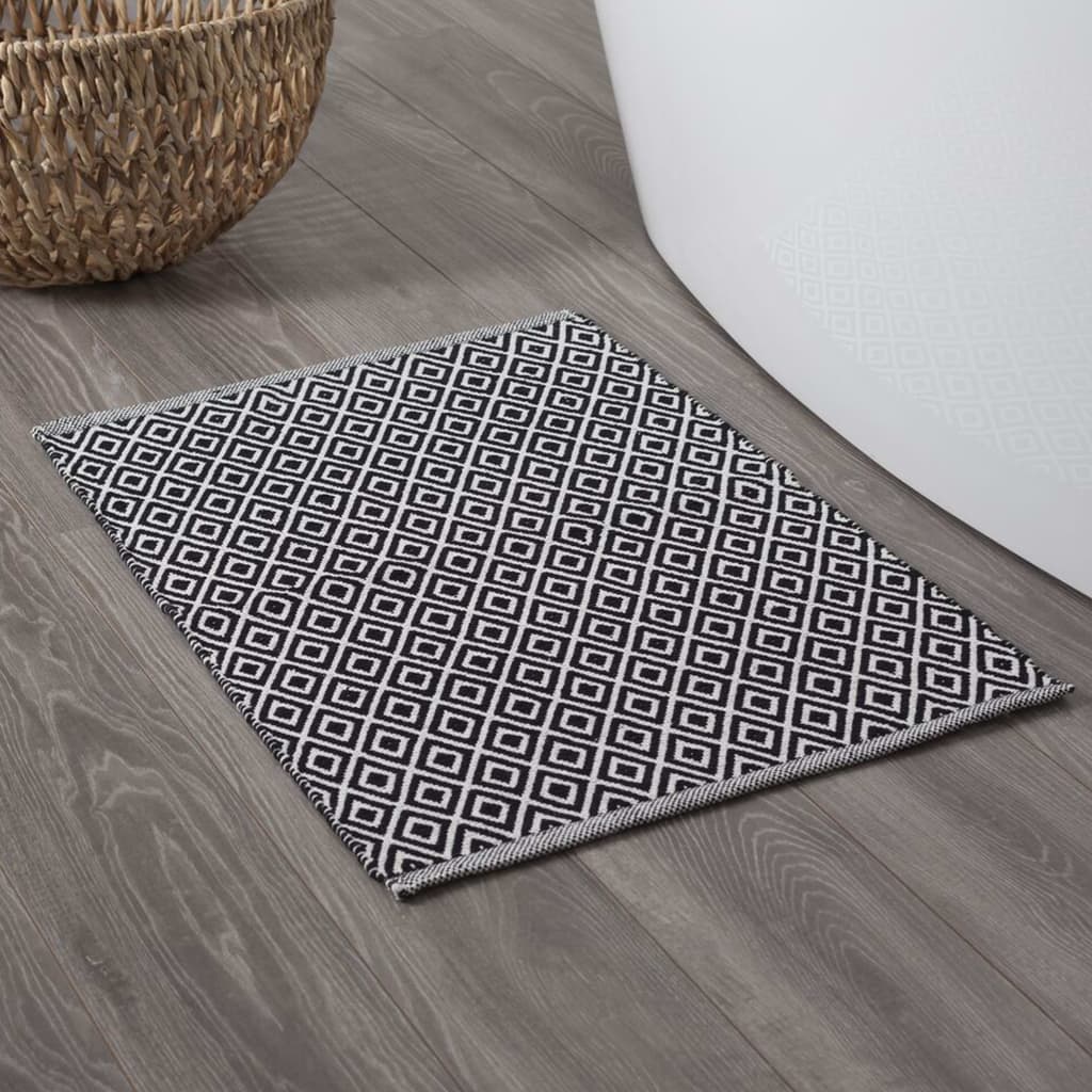 sealskin-bath-mat-trellis-cotton-60x90-cm-black-and-white At Willow and Wine