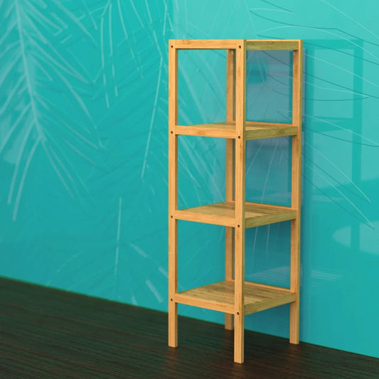 eisl-bathroom-shelf-with-4-compartments-bamboo-34x33x110-cm At Willow and Wine
