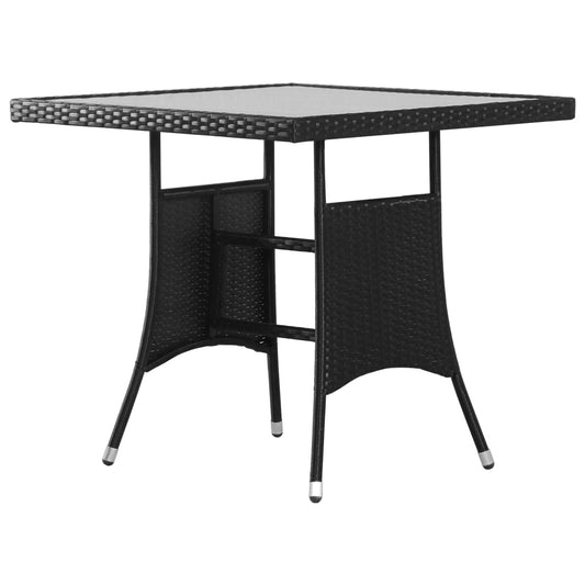 vidaXL Garden Table Black 80x80x74 cm Poly Rattan