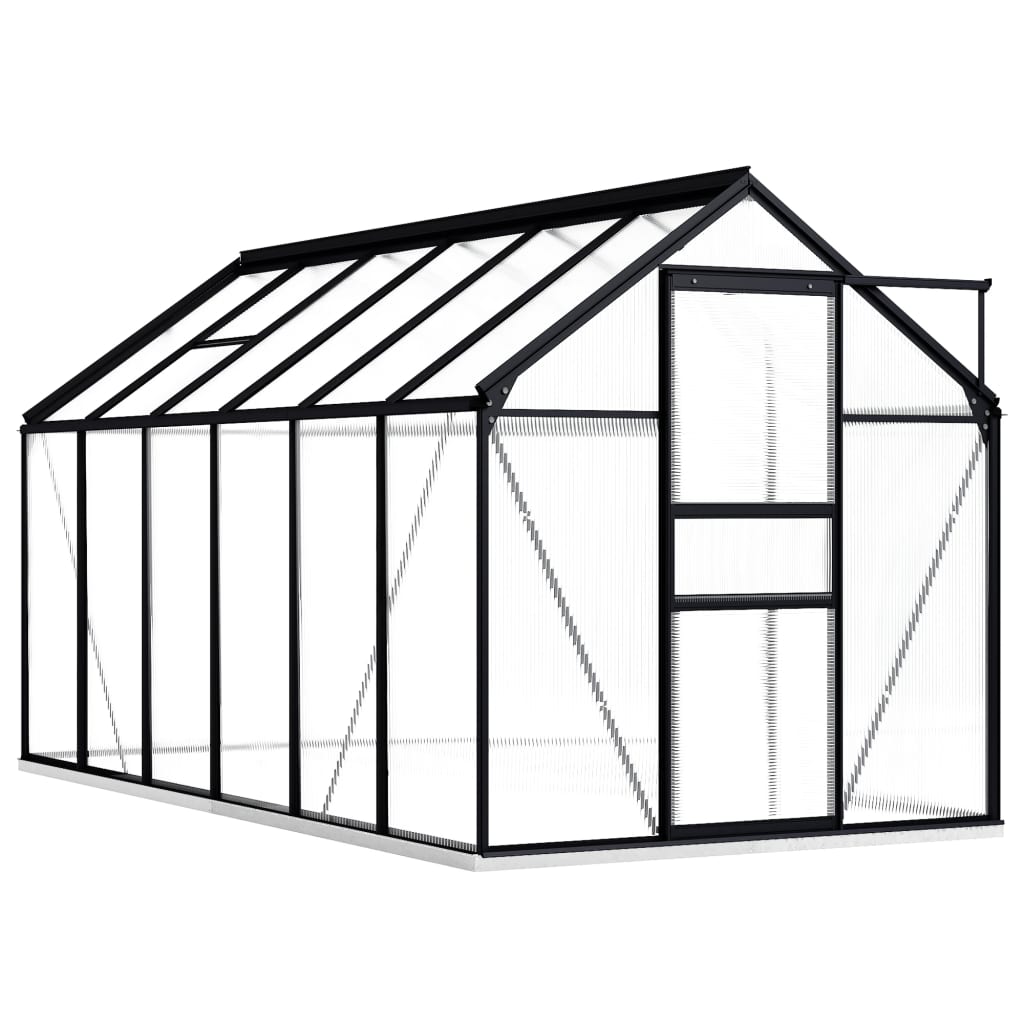 vidaXL Greenhouse with Base Frame Anthracite Aluminium 9.31 m²