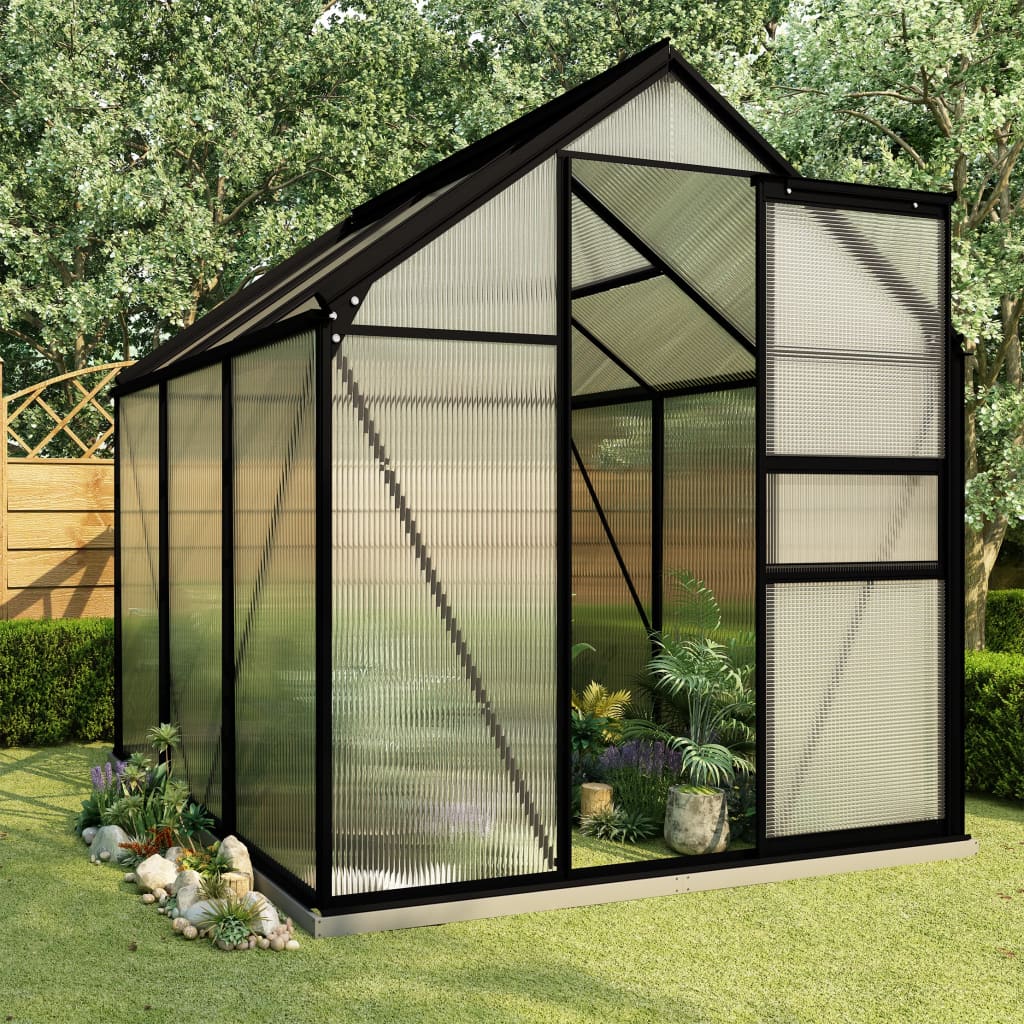 vidaXL Greenhouse with Base Frame Anthracite Aluminium 9.31 m²