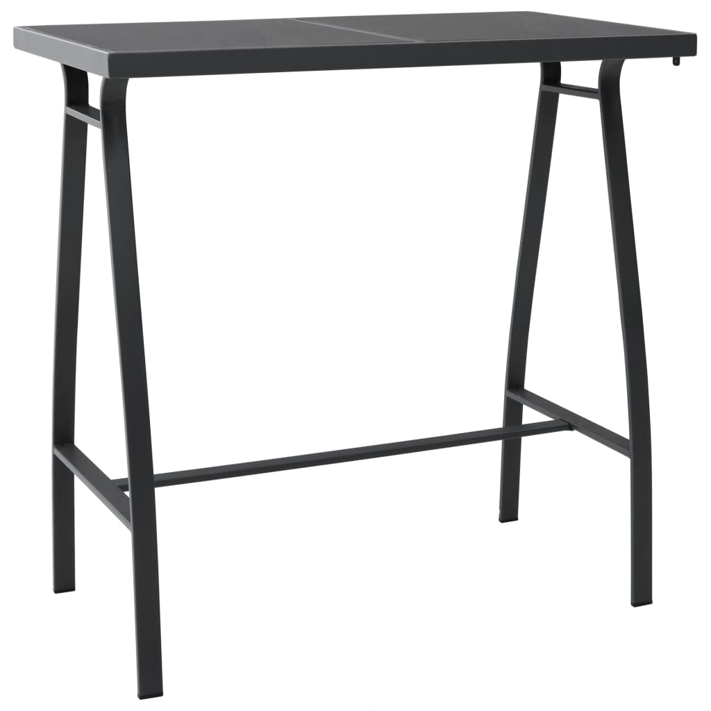 vidaXL Garden Bar Table Black 60x60x110 cm Tempered Glass