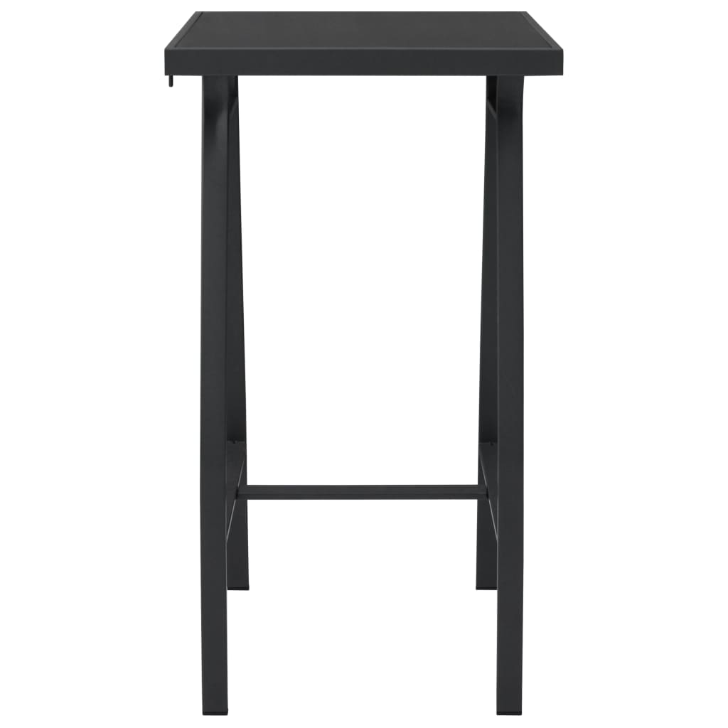 vidaXL Garden Bar Table Black 60x60x110 cm Tempered Glass