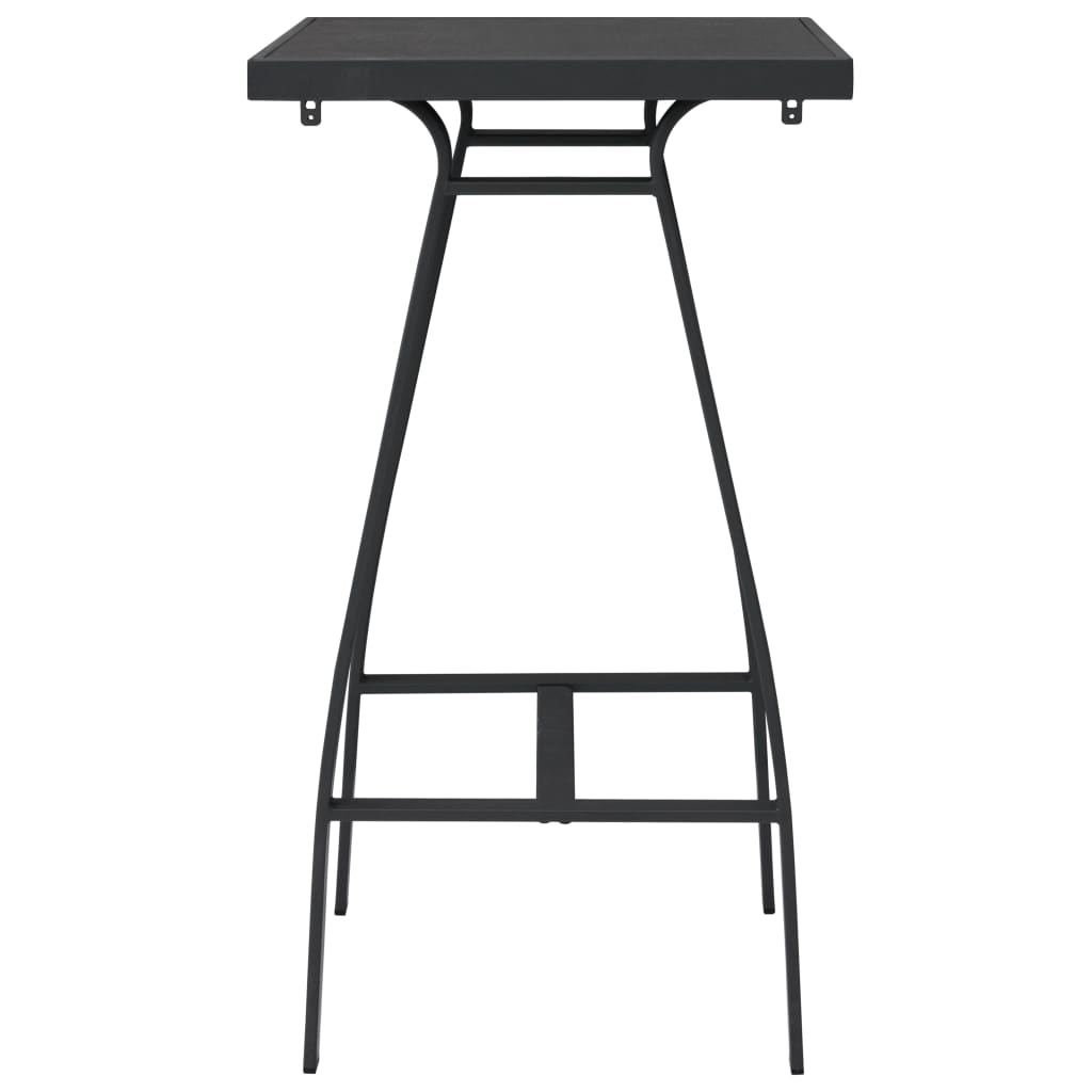 vidaXL Garden Bar Table Black 60x60x110 cm Tempered Glass