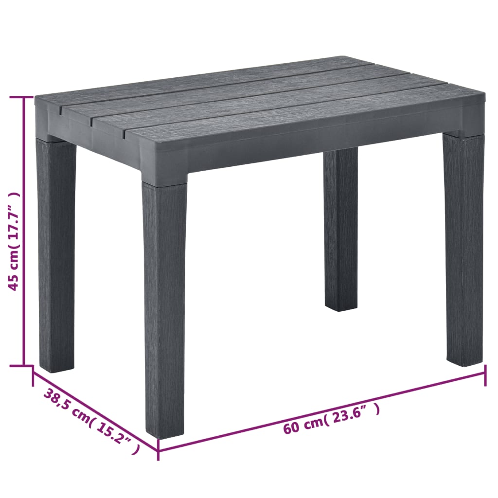 vidaXL Garden Benches 2 pcs Anthracite Plastic