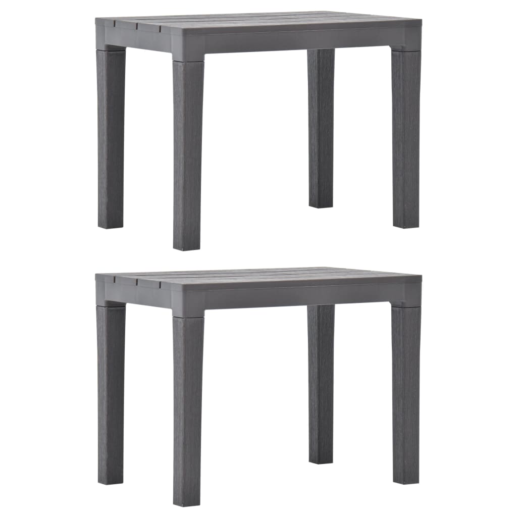 vidaXL Garden Benches 2 pcs Anthracite Plastic