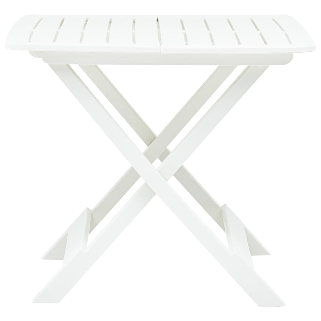 vidaXL Folding Garden Table White 79x72x70 cm Plastic