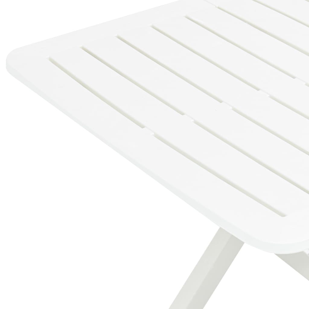 vidaXL Folding Garden Table White 79x72x70 cm Plastic