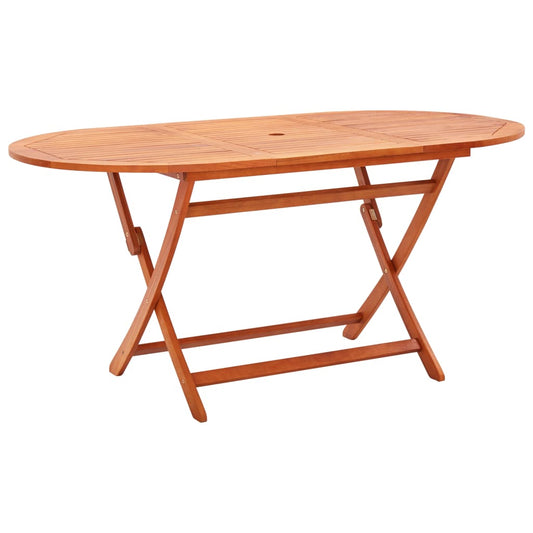 vidaXL Folding Garden Table 160x85x74 cm Solid Eucalyptus Wood at Willow and Wine!