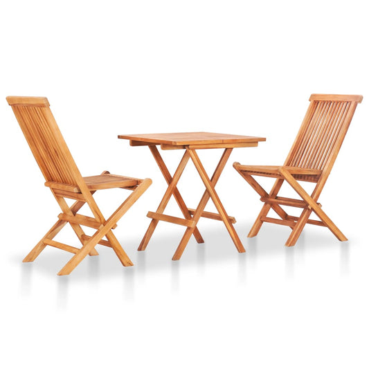 vidaXL 3 Piece Folding Bistro Set Solid Teak Wood at Willow and Wine!