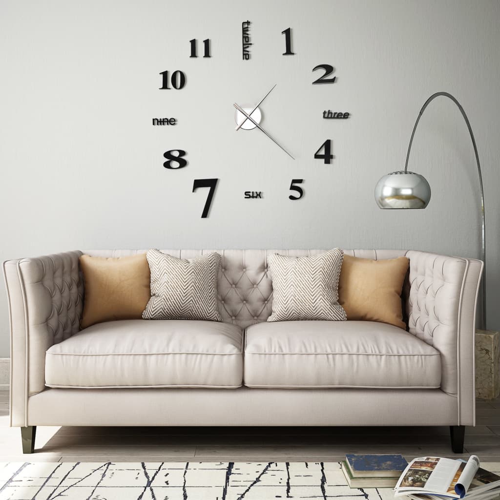 vidaXL 3D Wall Clock Modern Design 100 cm XXL Gold