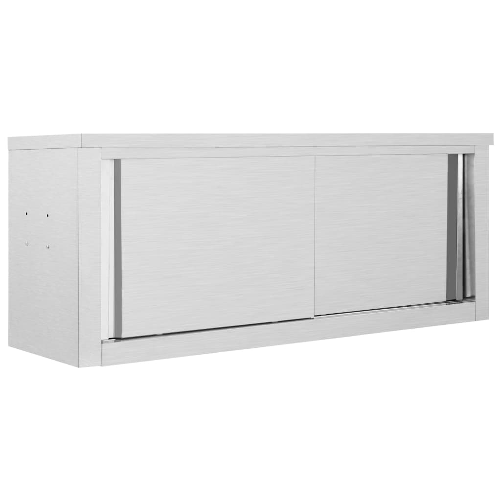 kitchen-wall-cabinet-with-sliding-doors-120x40x50-cm-stainless-steel At Willow and Wine