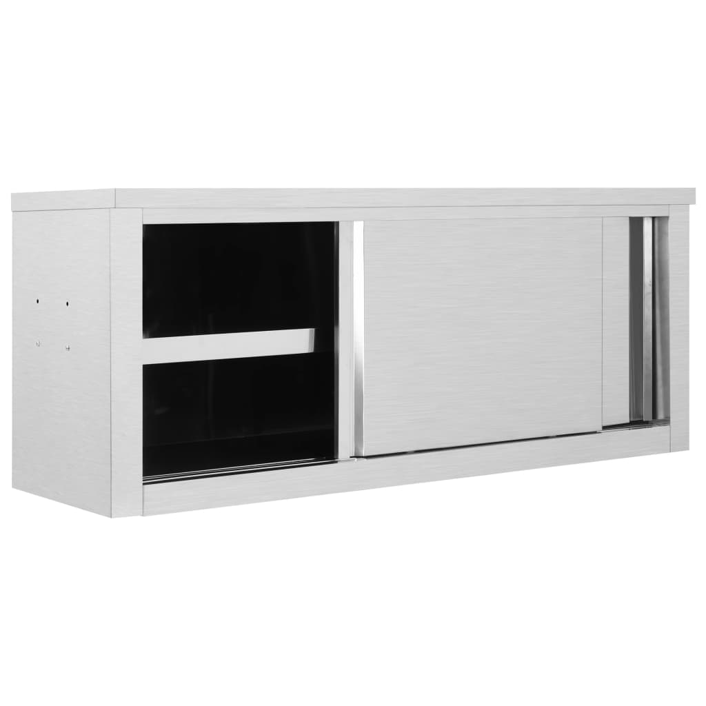 kitchen-wall-cabinet-with-sliding-doors-120x40x50-cm-stainless-steel At Willow and Wine