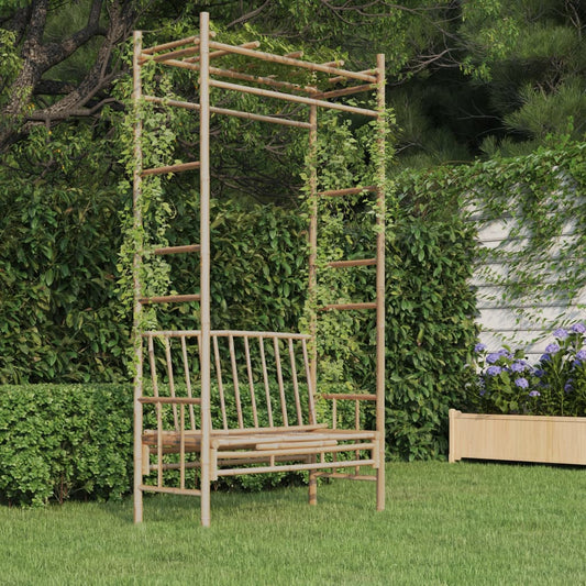 vidaXL Garden Bench with Pergola 116 cm Bamboo at Willow and Wine!