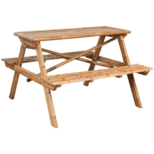 vidaXL Picnic Table 115x115x81 cm Bamboo at Willow and Wine!