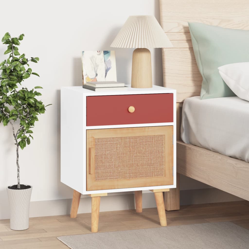 vidaXL Bedside Cabinet White 40x30x55 cm Engineered Wood at Willow and Wine!