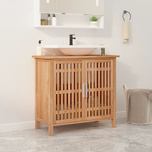 vidaXL Bathroom Sink Cabinet 66x29x61.5 cm Solid Wood Walnut at Willow and Wine!