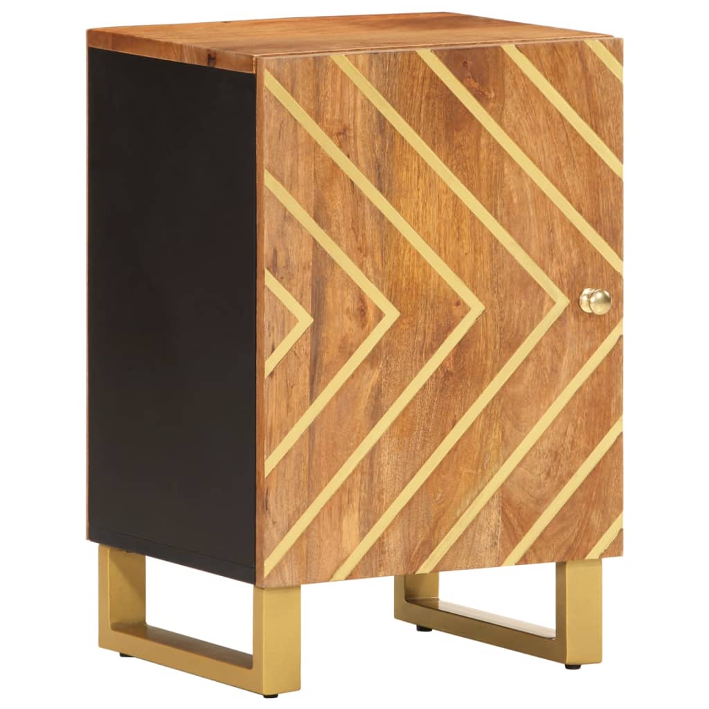 vidaXL Bathroom Cabinet Brown and Black 38x33.5x58 cm Solid Wood Mango at Willow and Wine!