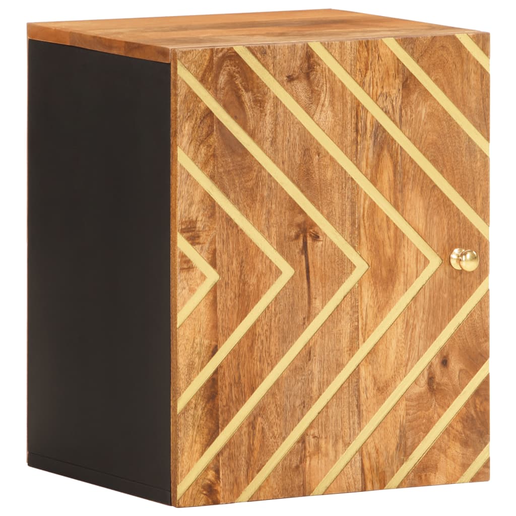 vidaXL Bathroom Wall Cabinet Brown and Black Solid Wood Mango at Willow and Wine!