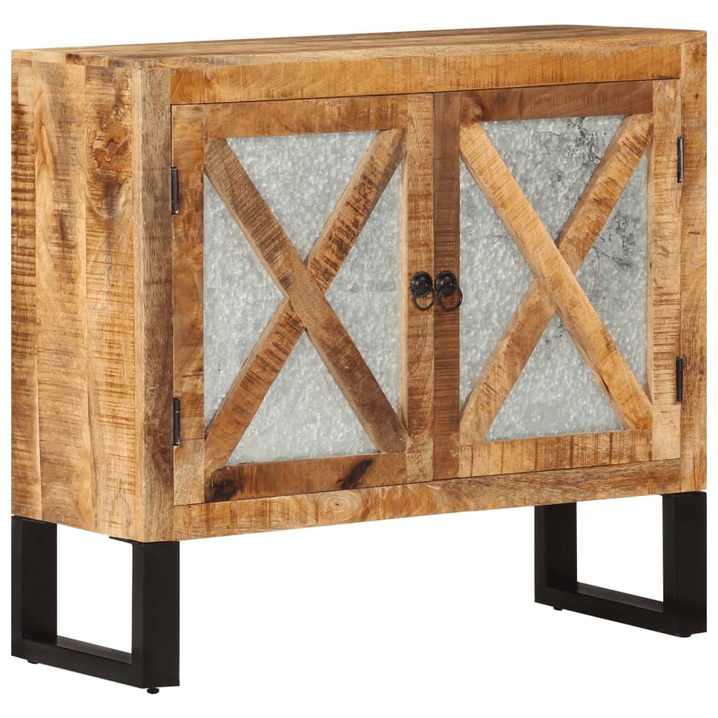 vidaXL Sideboard 80x30x71 cm Solid Rough Wood Mango and Metal at Willow and Wine!