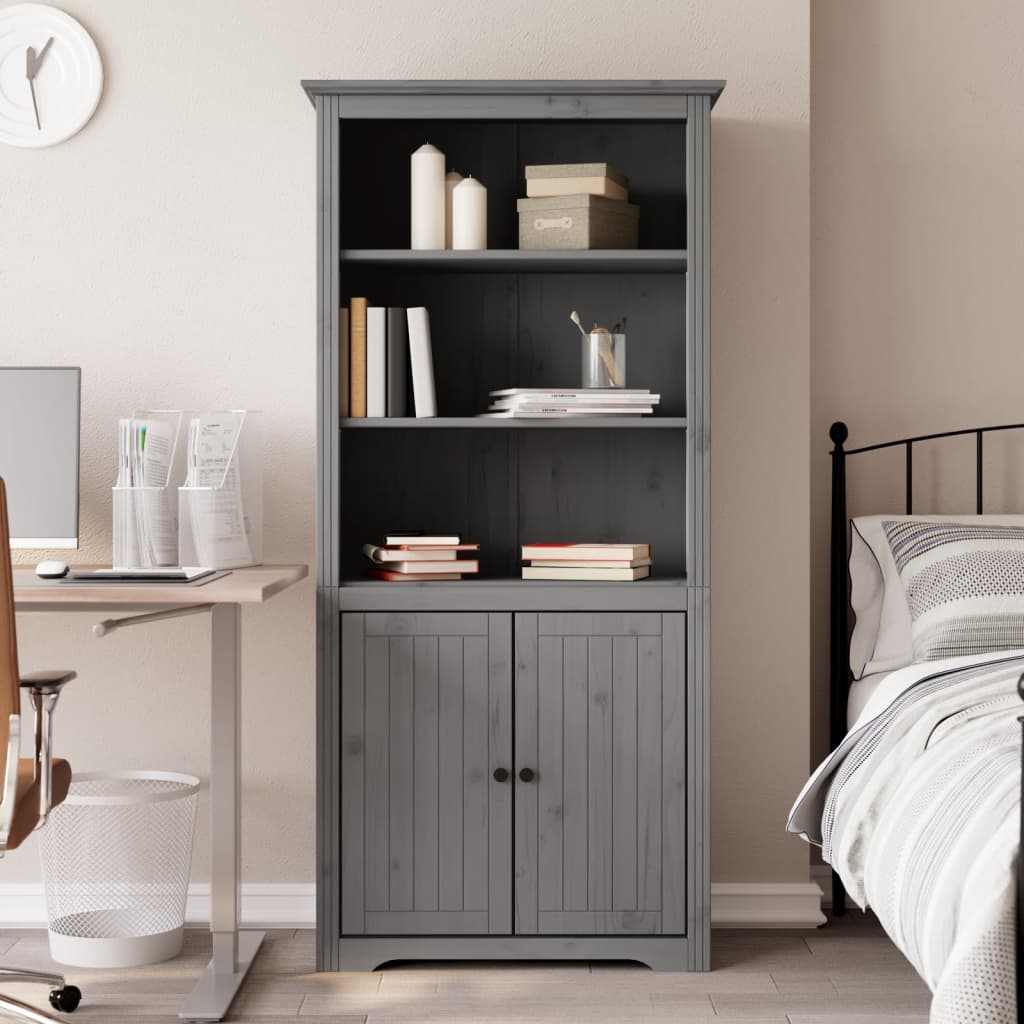 vidaXL Bookcase BODO Grey 80x40x172 cm Solid Wood Pine at Willow and Wine!