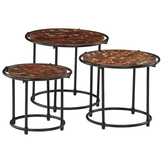 vidaXL Nesting Tables 3 pcs Solid Wood Reclaimed