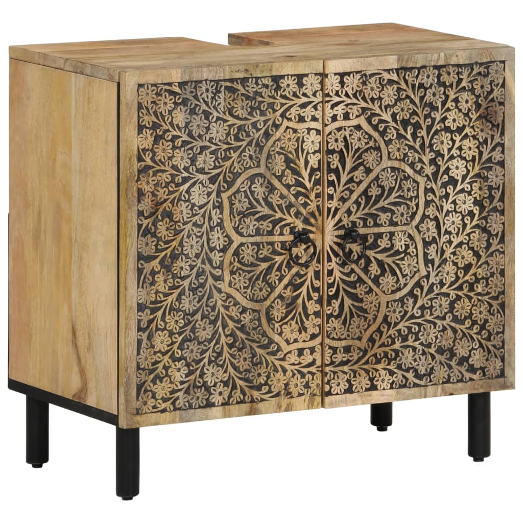 vidaXL Bathroom Sink Cabinet 62x33x58 cm Solid Wood Mango at Willow and Wine!