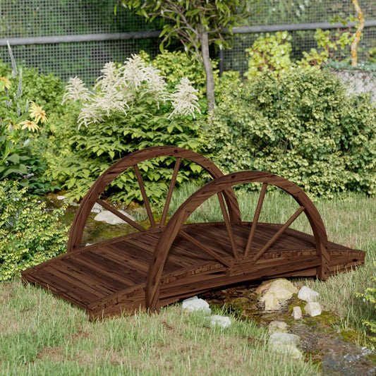 vidaXL Garden Bridge with Half-wheel 99x50x38 cm Solid Wood Fir at Willow and Wine!
