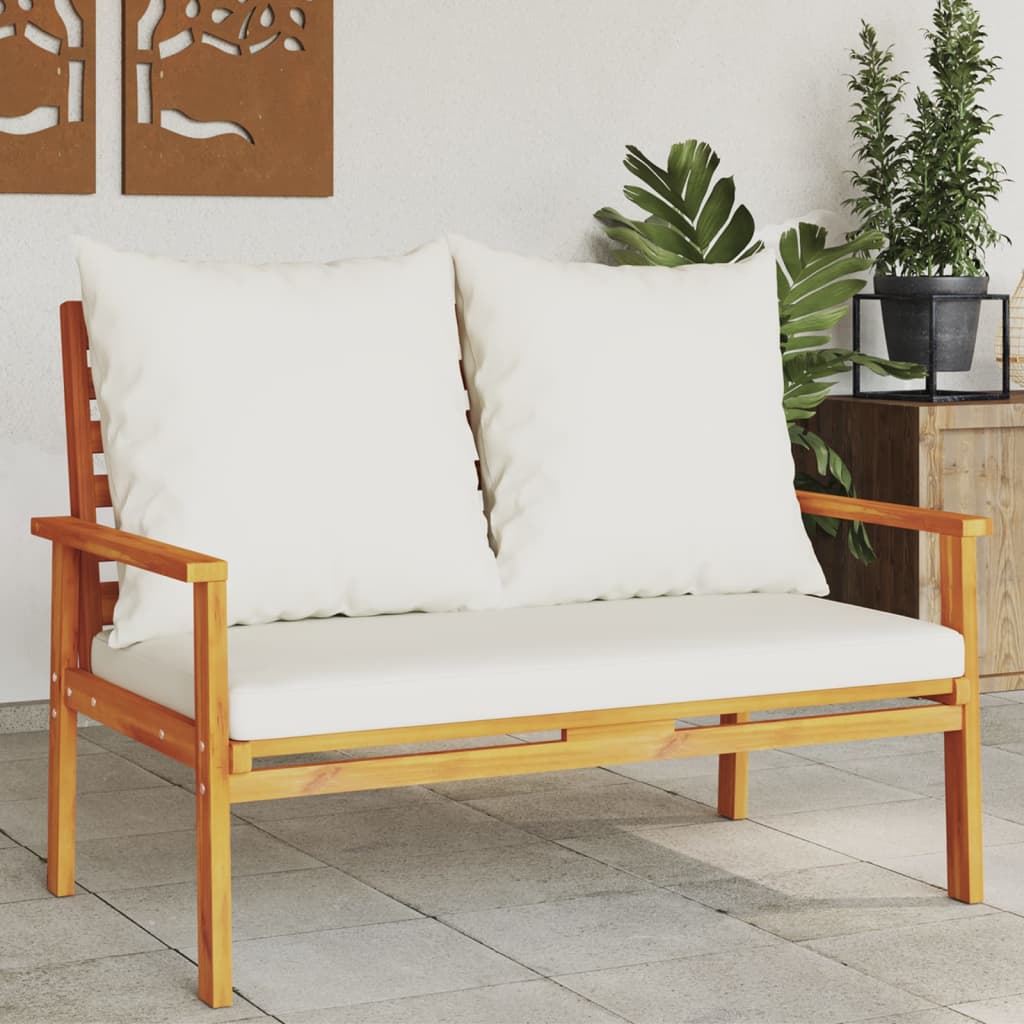 vidaXL Garden Sofa Bench 120 cm with Cushion Solid Wood Acacia at Willow and Wine!