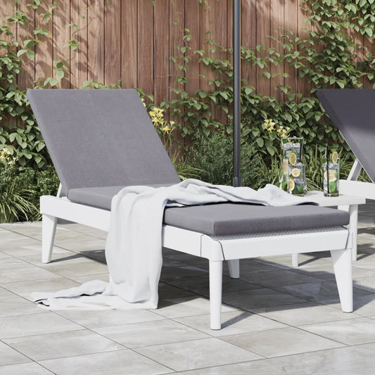 vidaXL Sun Lounger with Cushion White 186x60x29 cm PP at Willow and Wine!