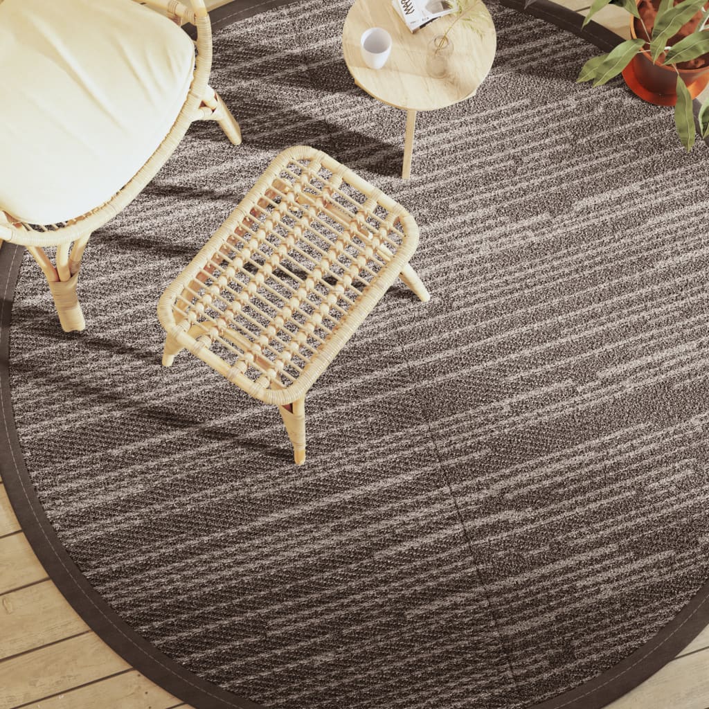 vidaXL Outdoor Carpet Brown Ø200 cm PP at Willow and Wine!