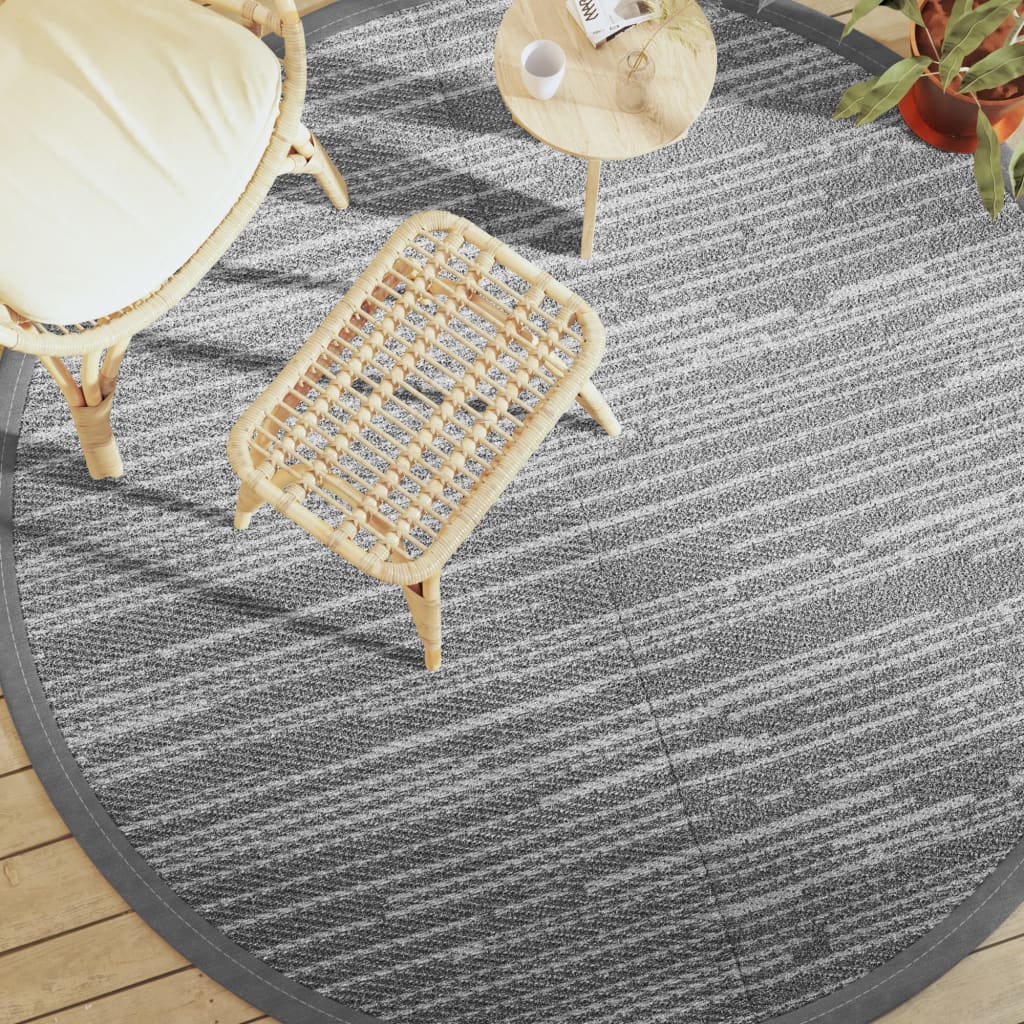 vidaXL Outdoor Carpet Grey Ø200 cm PP at Willow and Wine!