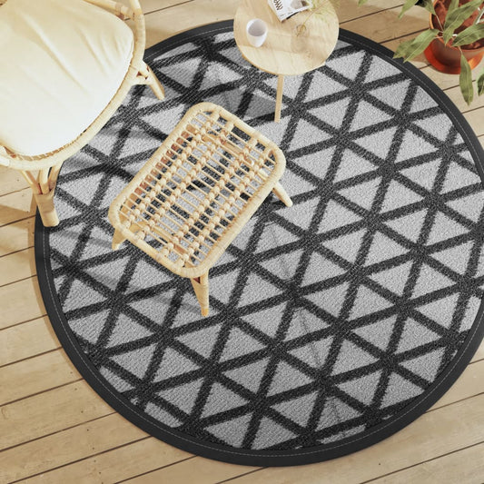 vidaXL Outdoor Carpet Black Ø160 cm PP at Willow and Wine!