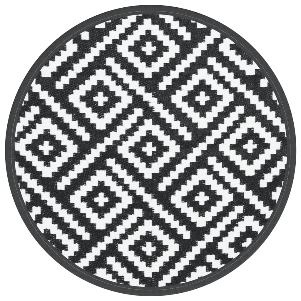 outdoor-carpet-white-and-black-o120-cm-pp-930309 At Willoe and Wine!