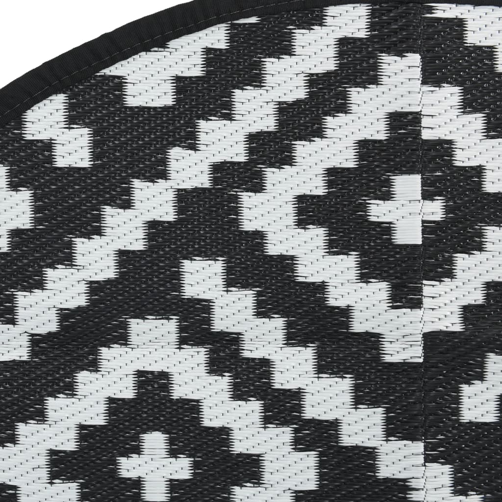 outdoor-carpet-white-and-black-o120-cm-pp-930309 At Willoe and Wine!