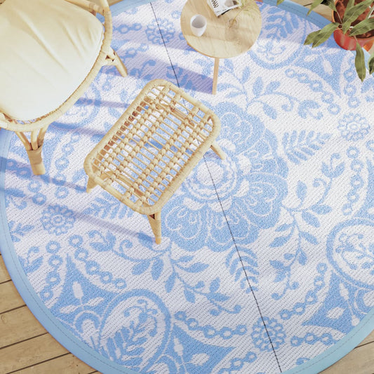 vidaXL Outdoor Carpet Baby Blue Ø200 cm PP at Willow and Wine!