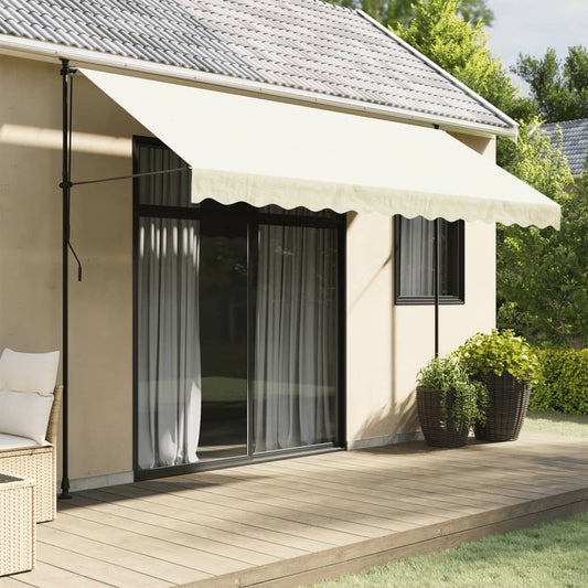 vidaXL Retractable Awning Cream 350x150 cm Fabric and Steel at Willow and Wine!