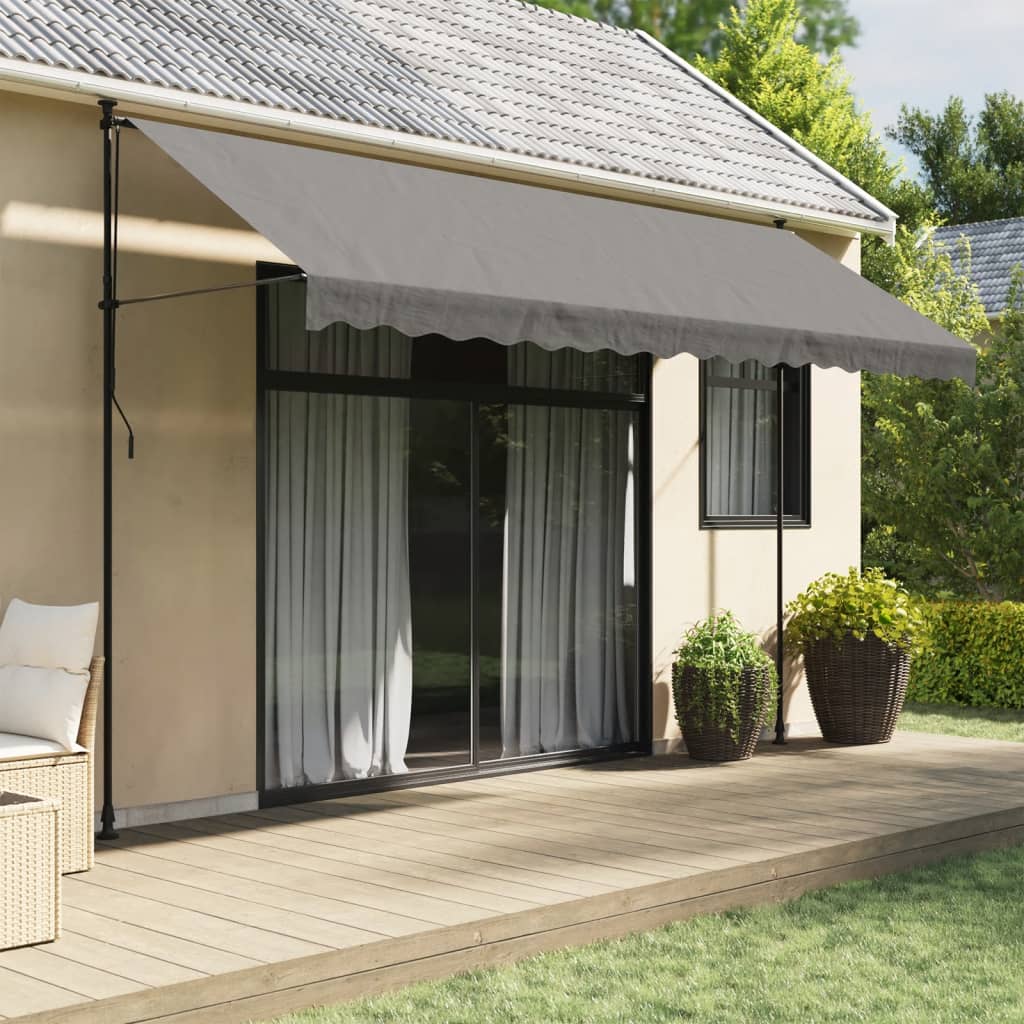 vidaXL Retractable Awning Anthracite 400x150 cm Fabric and Steel at Willow and Wine!