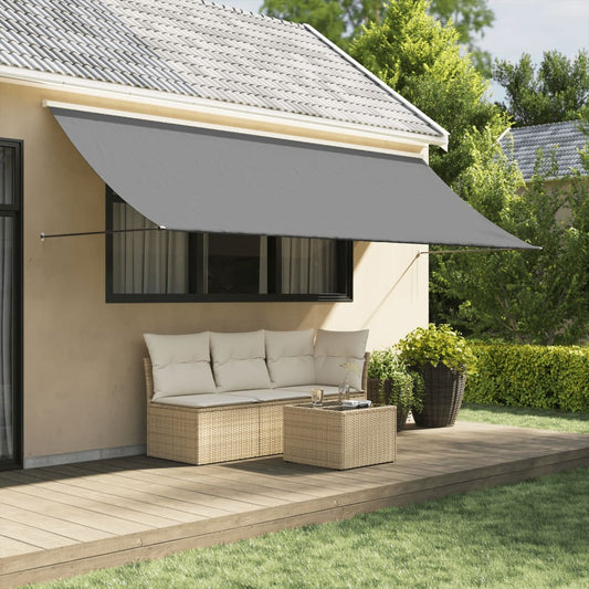 vidaXL Retractable Awning Anthracite 400x150 cm Fabric and Steel at Willow and Wine!