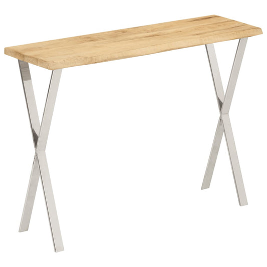 vidaXL Console Table with Live Edge 105x33x76 cm Solid Wood Mango at Willow and Wine!