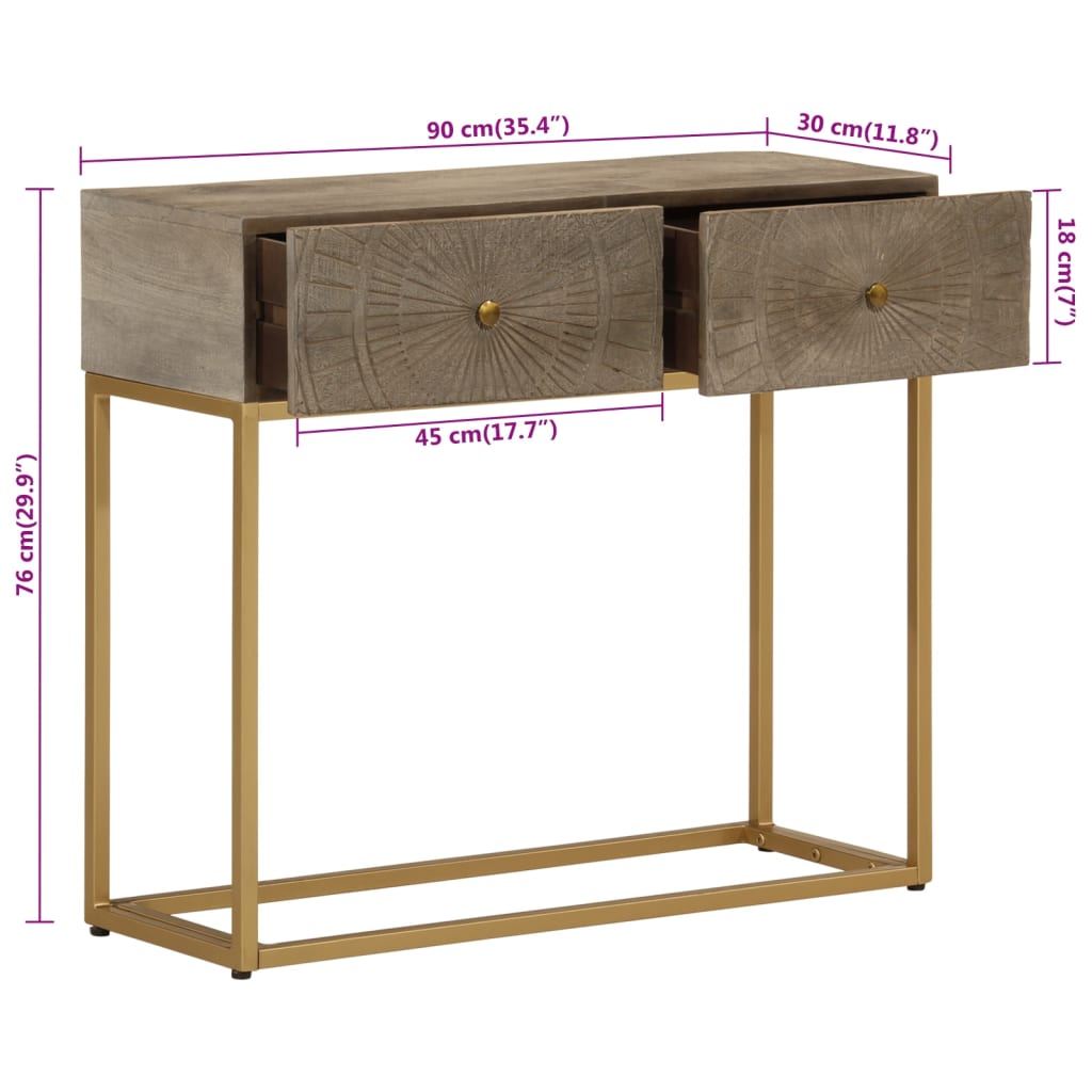 console-table-90x30x76-cm-solid-wood-mango-and-iron-2 At Willow and Wine