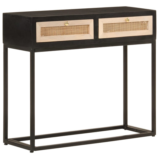 console-table-black-90x30x76-cm-solid-wood-mango-and-iron At Willow and Wine