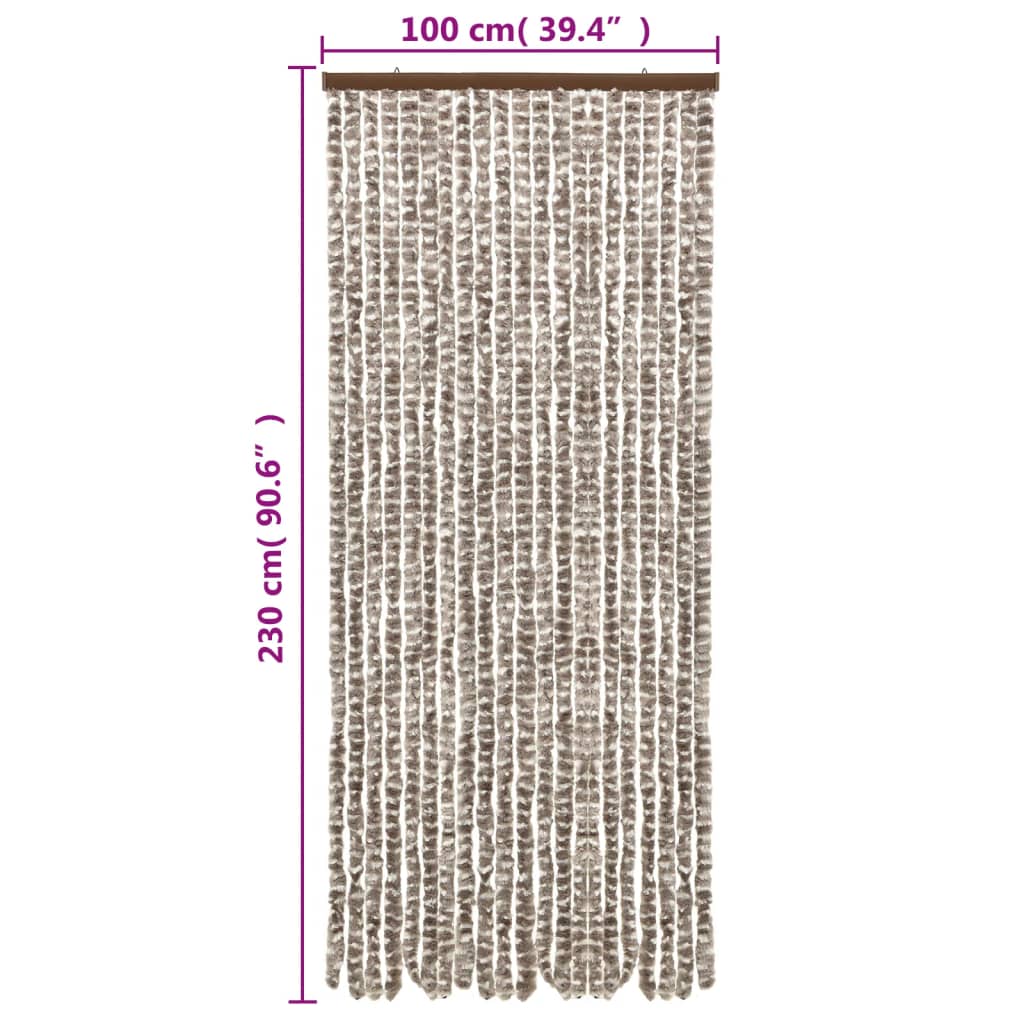 fly-curtain-taupe-and-white-100x230-cm-chenille At Willow and Wine