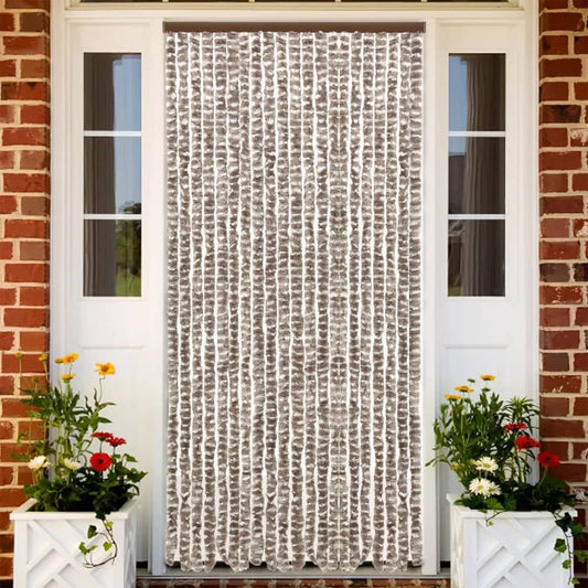 fly-curtain-taupe-and-white-100x230-cm-chenille At Willow and Wine