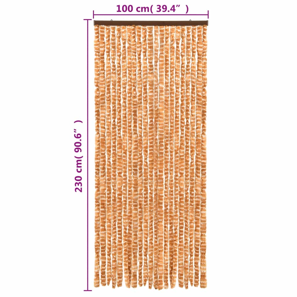 fly-curtain-ochre-and-white-100x230-cm-chenille At Willow and Wine