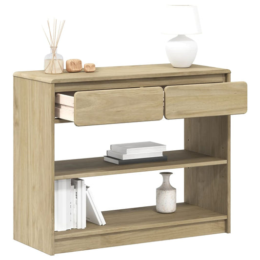 vidaXL Console Table SAUDA Oak 89.5x36.5x73 cm Solid Wood Pine at Willow and Wine!