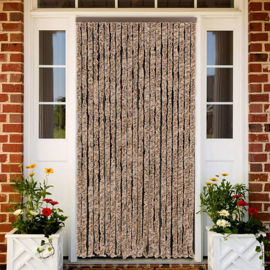 fly-curtain-beige-and-dark-brown-100x230-cm-chenille At Willow and Wine