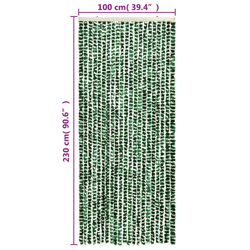 fly-curtain-green-and-white-100x230-cm-chenille At Willow and Wine