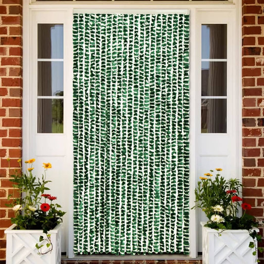 fly-curtain-green-and-white-100x230-cm-chenille At Willow and Wine